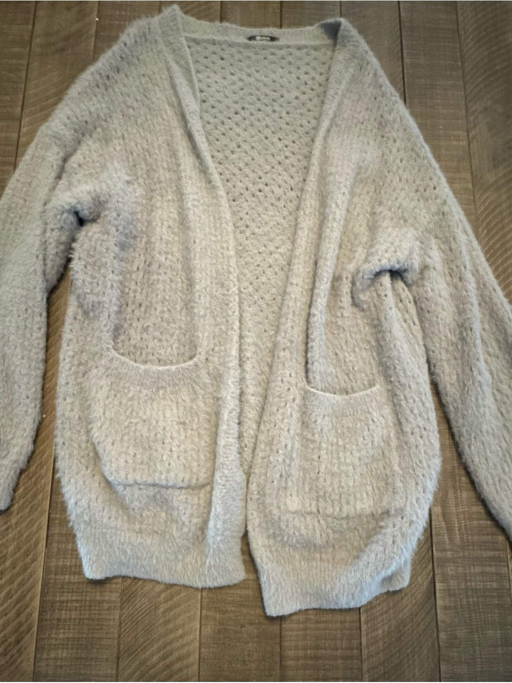 Open-Front Soft Knit Women's Cardigan in Light Gray